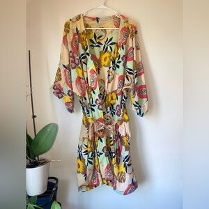 Noonday Collection Floral Tropical Print Tie-Waist Kimono Robe
